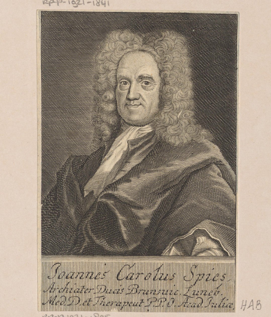 Portrait of Johann Carl Spies by Martin Bernigeroth