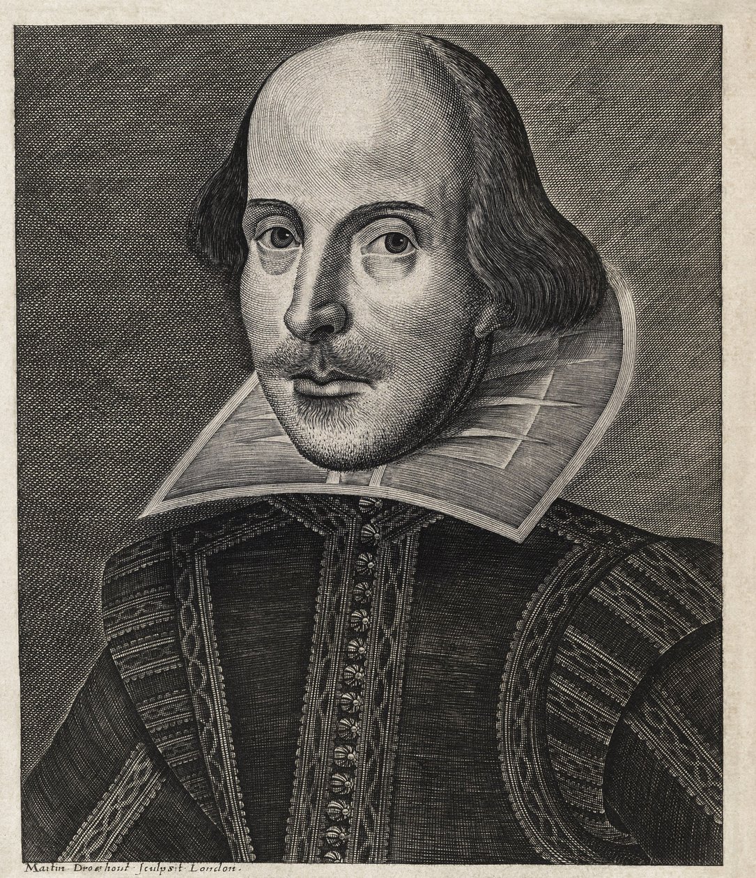 William Shakespeare represented by Martin Droeshout by Martin Droeshout