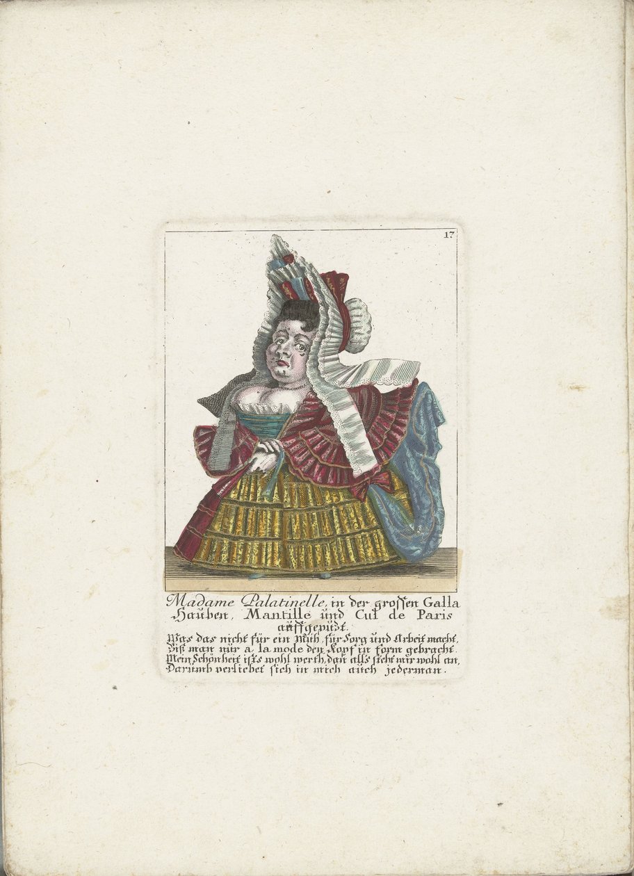 The French Dwarf Madame Palatinelle, ca. 1710 by Martin Engelbrecht (attributed to)