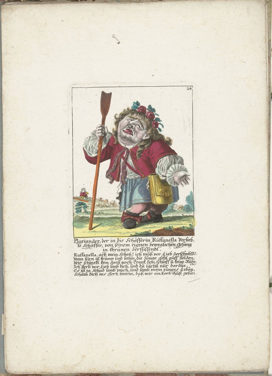 The dwarf Ploriander as a shepherd, ca. 1710 by Martin Engelbrecht (attributed to)