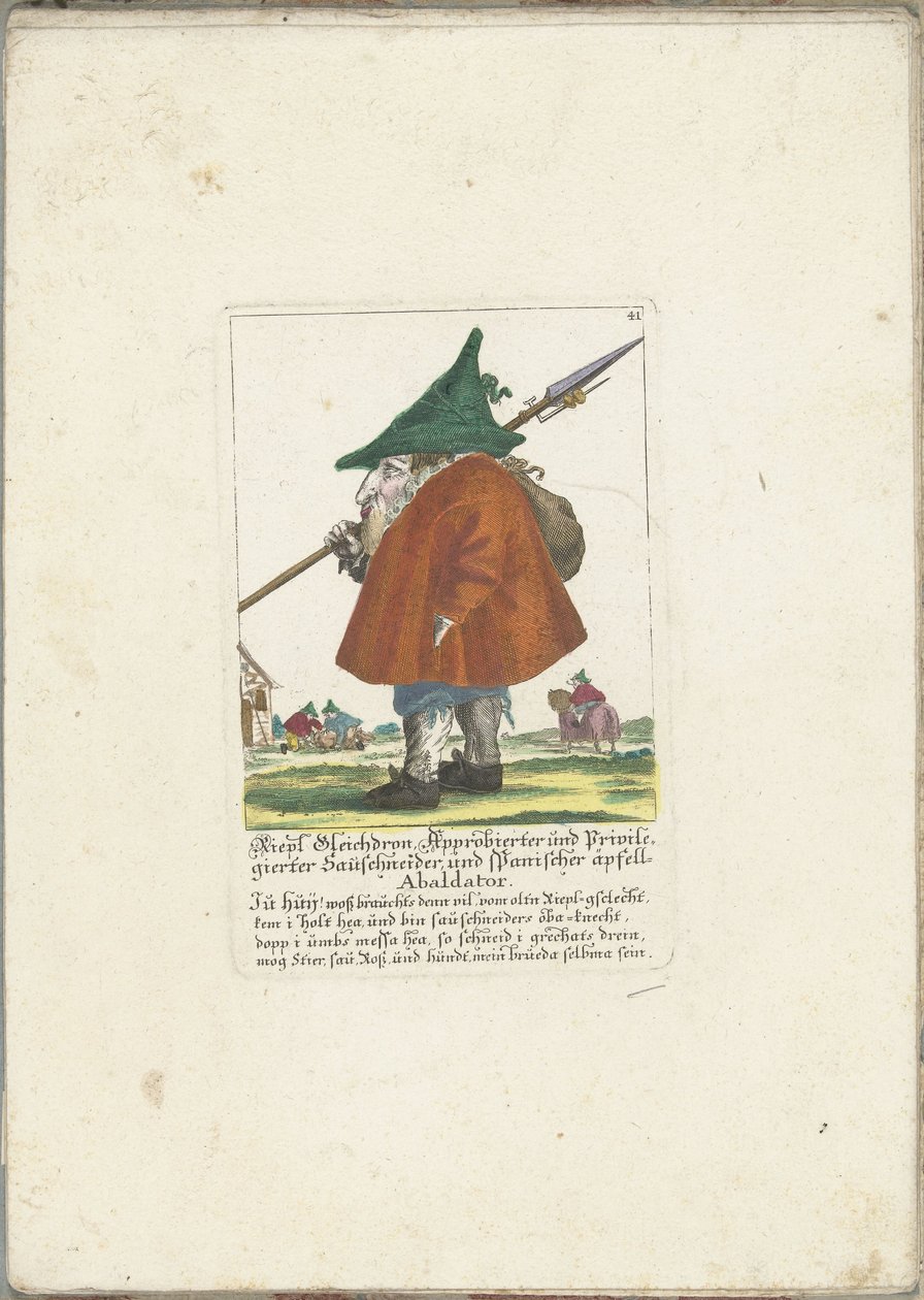 The Dwarf Riepl Gleichdron, ca. 1710 by Martin Engelbrecht (attributed to)