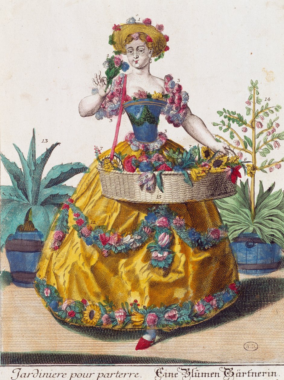 Gardener, engraving from Assemblage des nouveau manouvries habilles by Martin Engelbrecht, Germany by Martin Engelbrecht