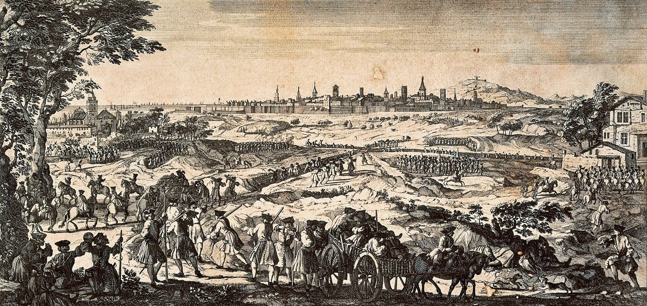 War of Succession of Spain (1701-1714) Between France and Spain, the Headquarters of Barcelona by Martin Engelbrecht