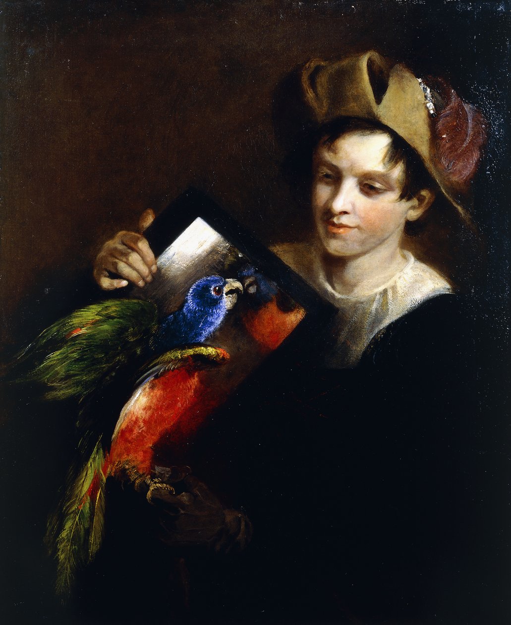 A Boy with a Parrot by Martin Ferdinand Quadal