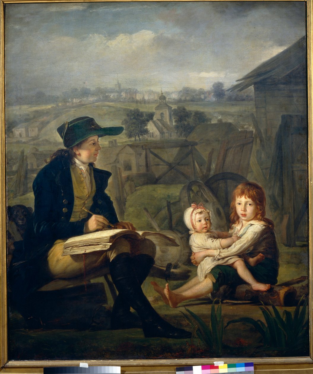 Werther Drawing Children, Illustration of the Novel 