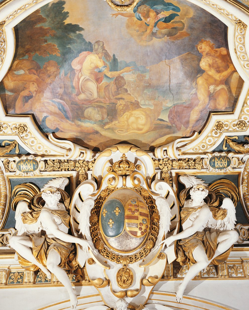 Noah and his family entering ark, in chapel, Chateau de Fontainebleau, France by Martin Fréminet