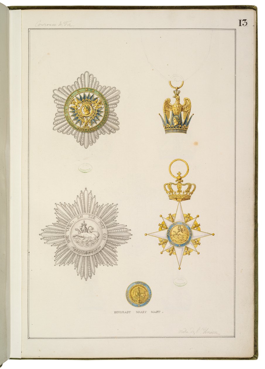 Page from Recueil des Ordres Français et Étrangers by Martin Guillaume Biennais