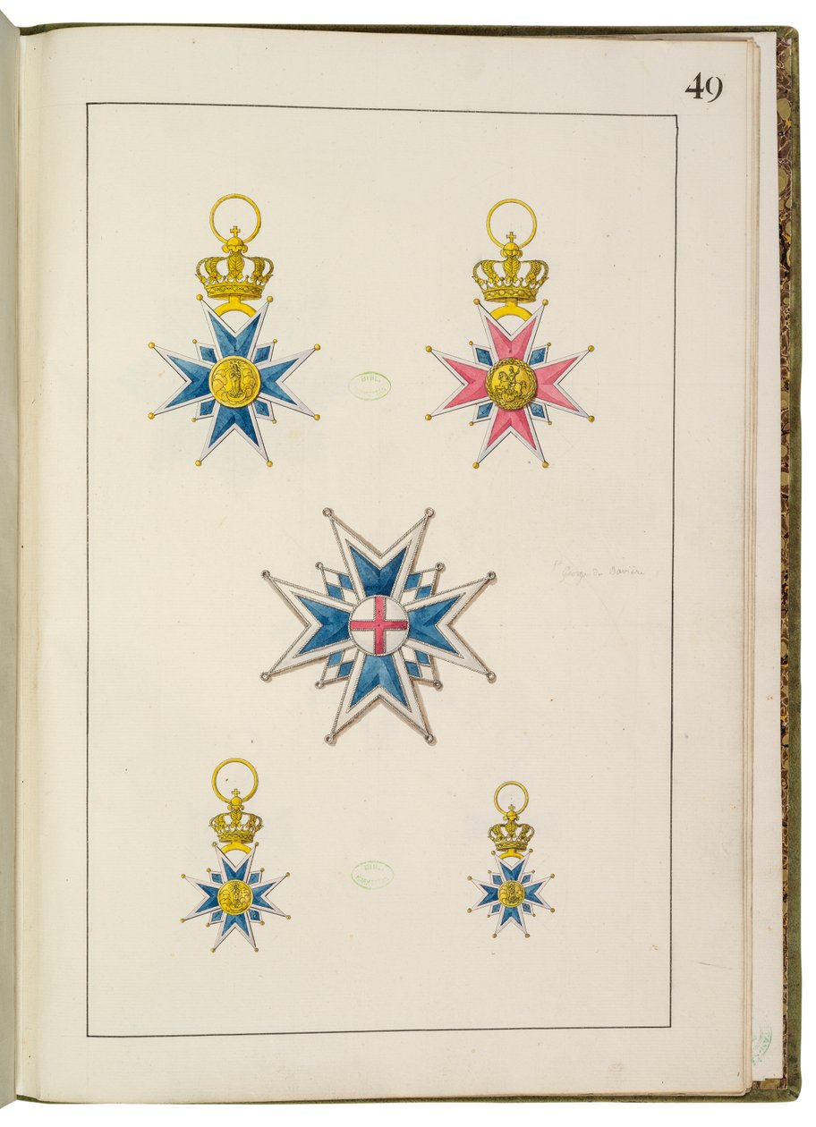 Page from Recueil des Ordres Français et Étrangers by Martin Guillaume Biennais