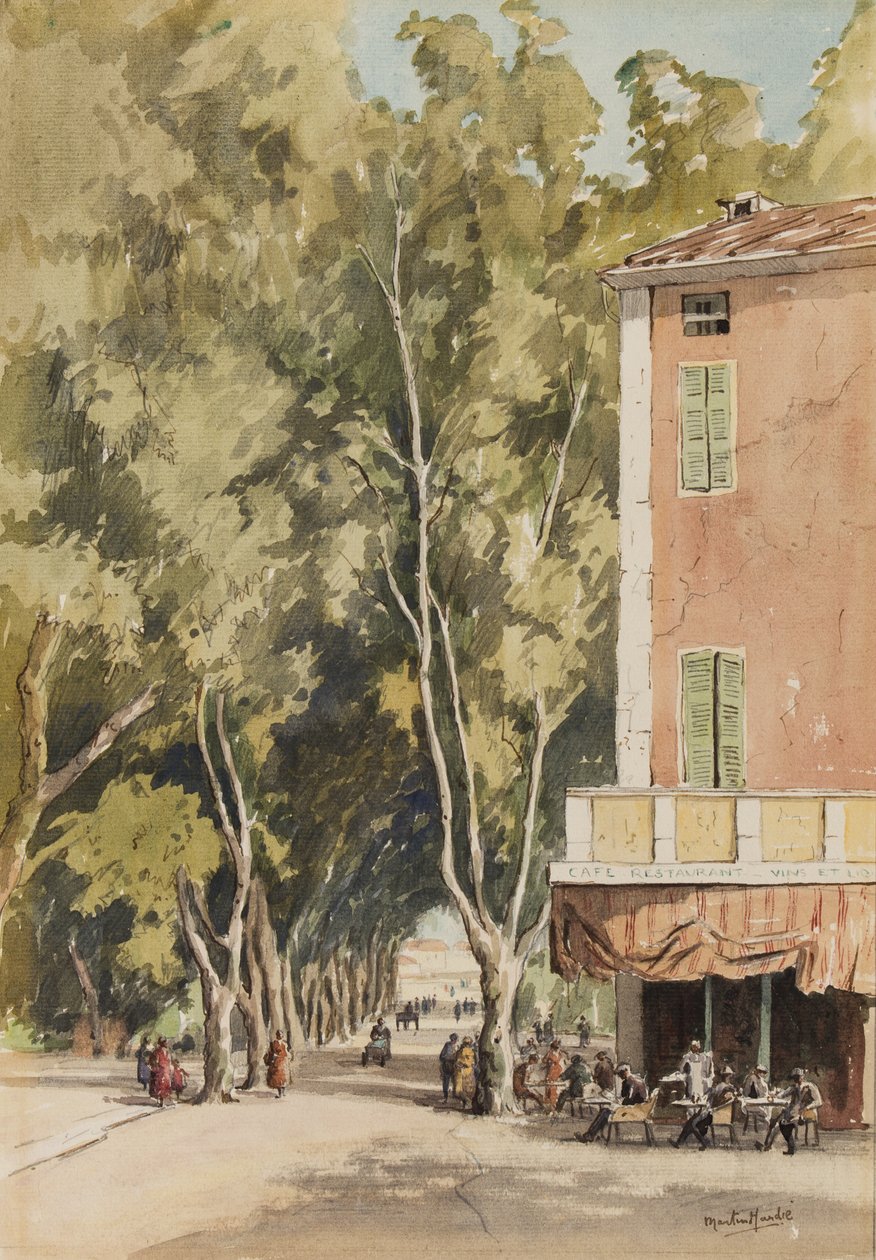 An avenue of plane trees, Vaison, Vaucluse, October 1933 by Martin Hardie
