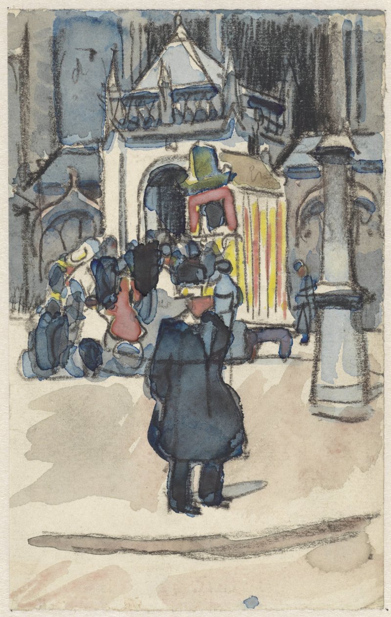 Puppet Show on the Dam, in Front of the Nieuwe Kerk by Martin Monnickendam