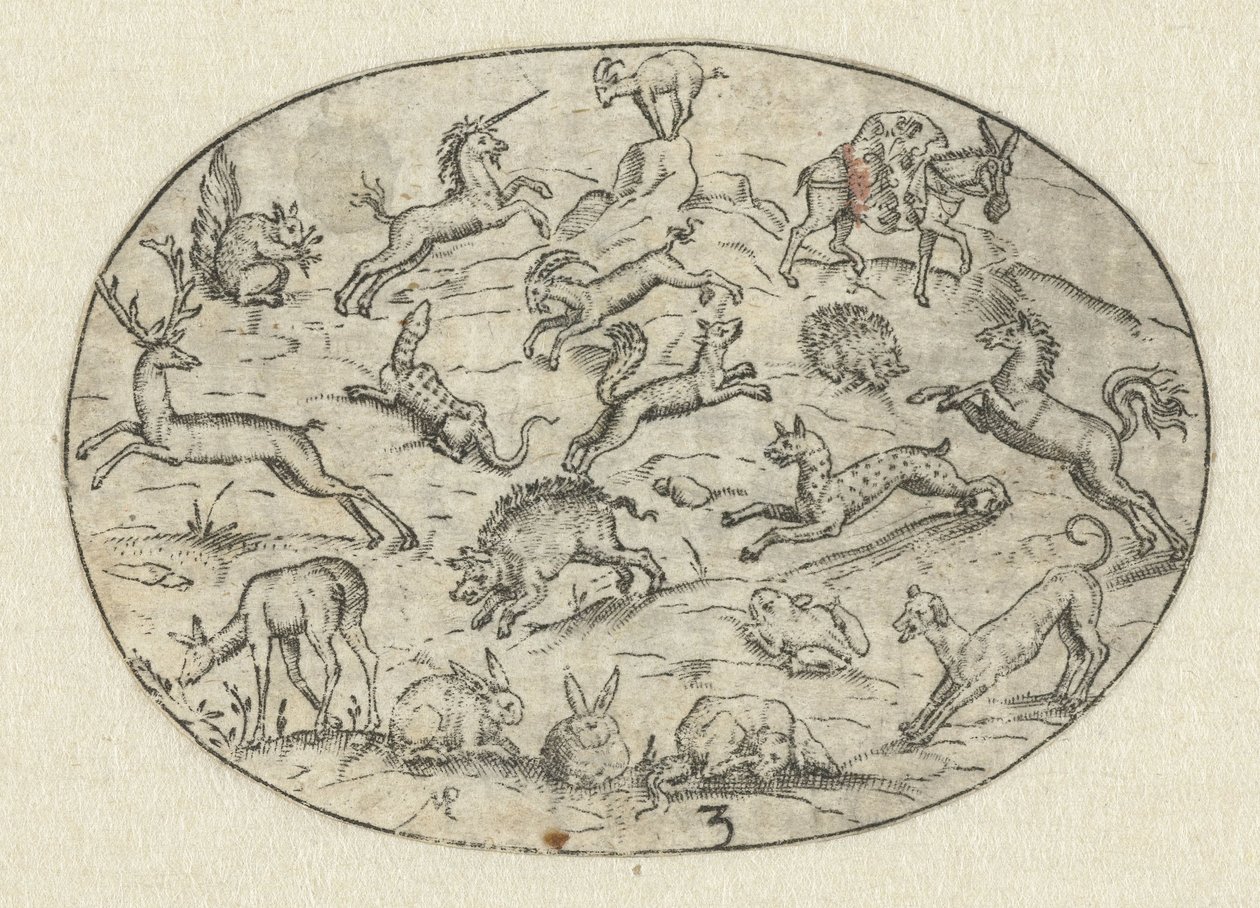 Oval with Eighteen Animals (New Animal Booklet) by Martin Pleginck