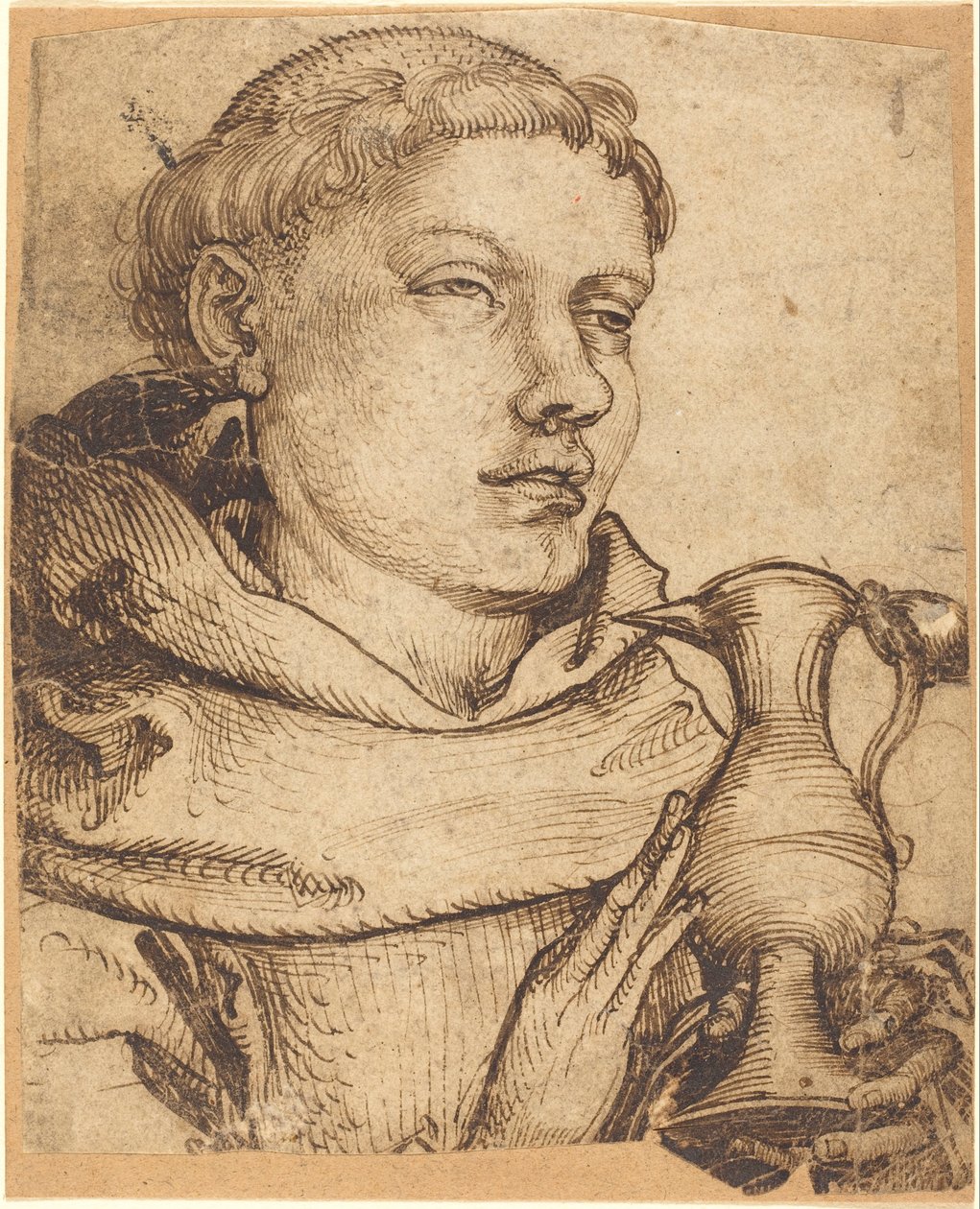 Bust of a Monk Assisting at Communion by Martin Schongauer