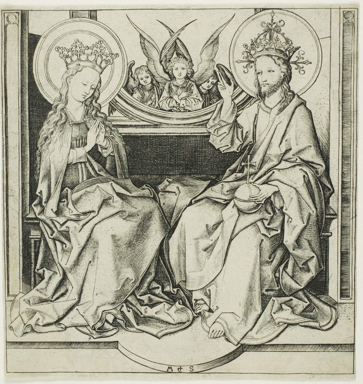 Christ Blessing the Virgin by Martin Schongauer