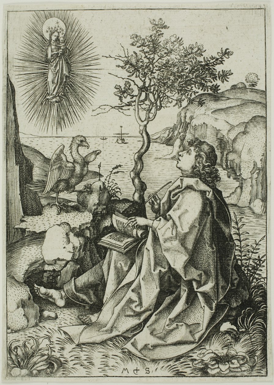 St. John the Evangelist on Patmos by Martin Schongauer