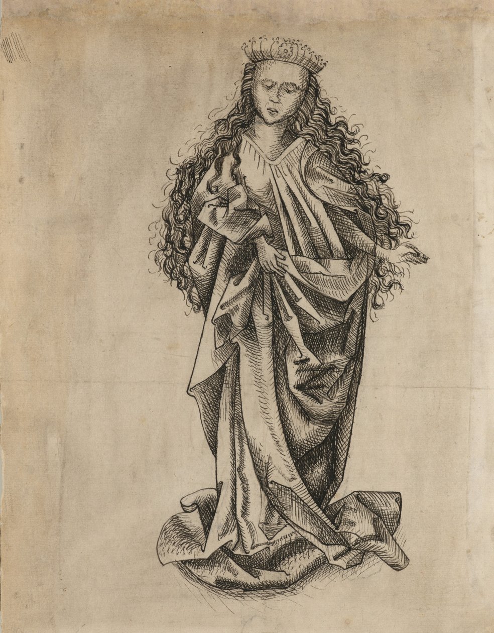 Standing Female Saint by Martin Schongauer