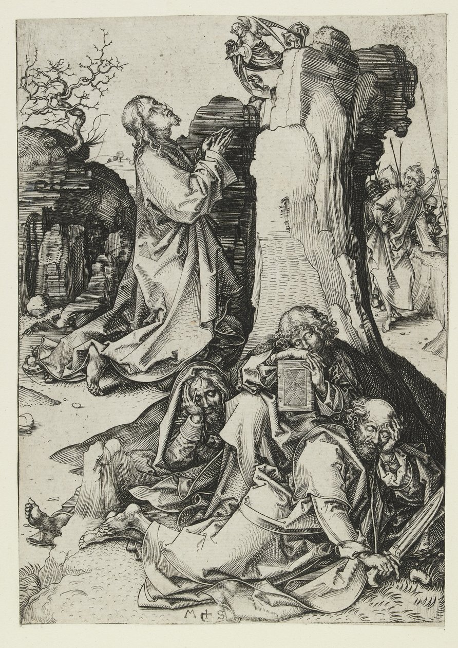 The Agony in the Garden, late 15th century by Martin Schongauer