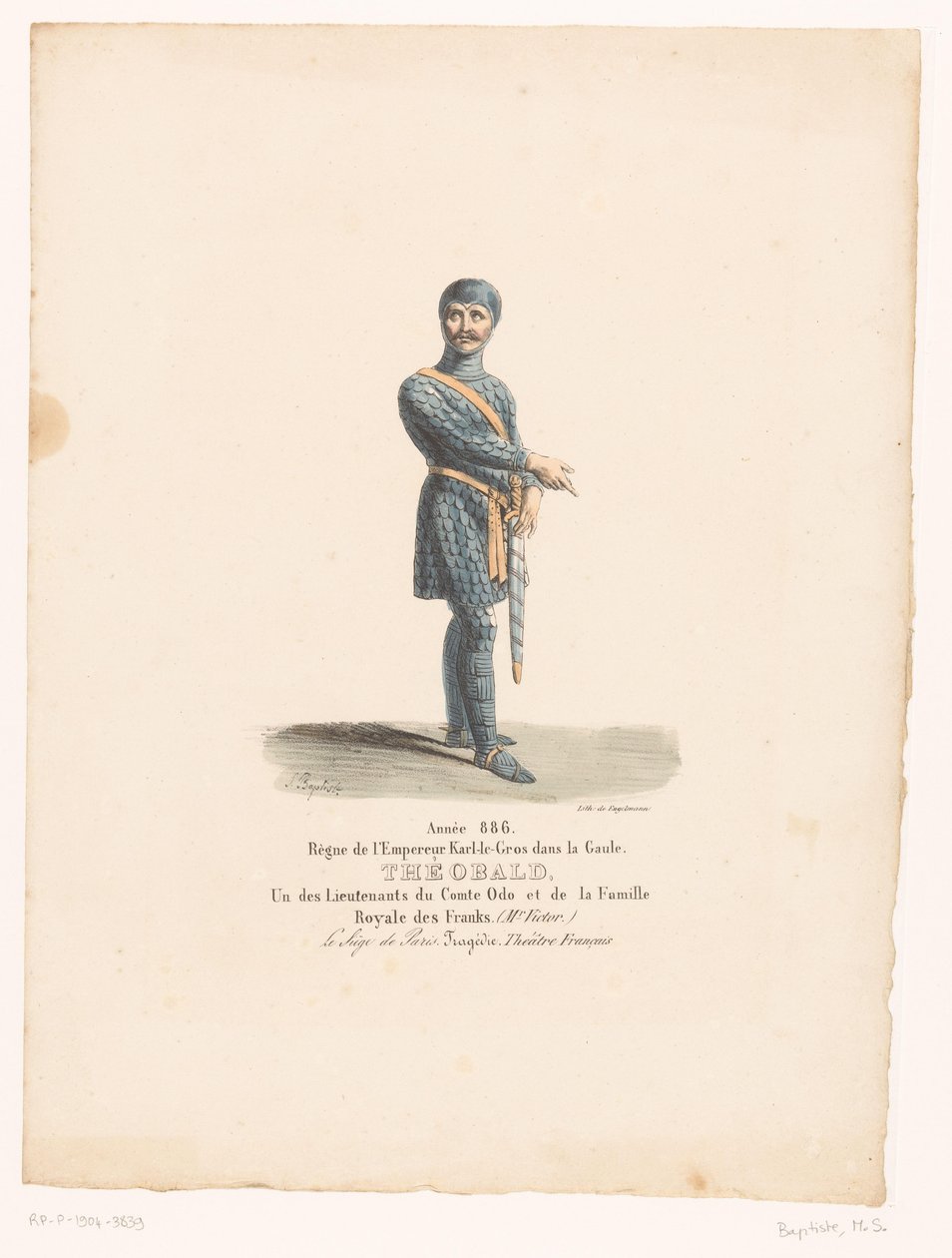 Costume of Knight Théobald from the Tragedy Le Siège de Paris by Martin Sylvestre Baptiste