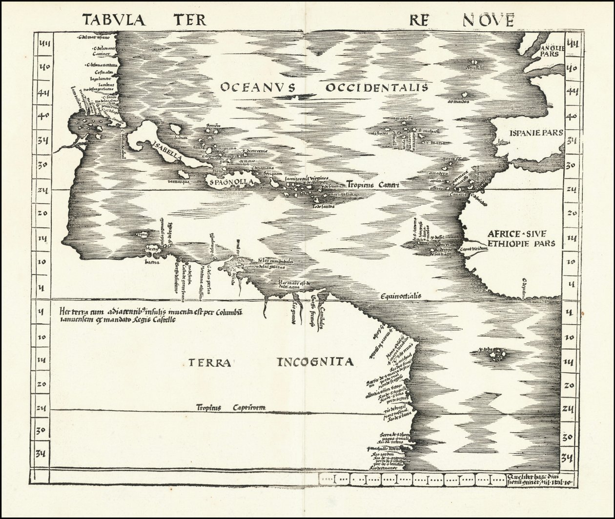 1513 Tabula Terre Nove by Martin Waldseemuller