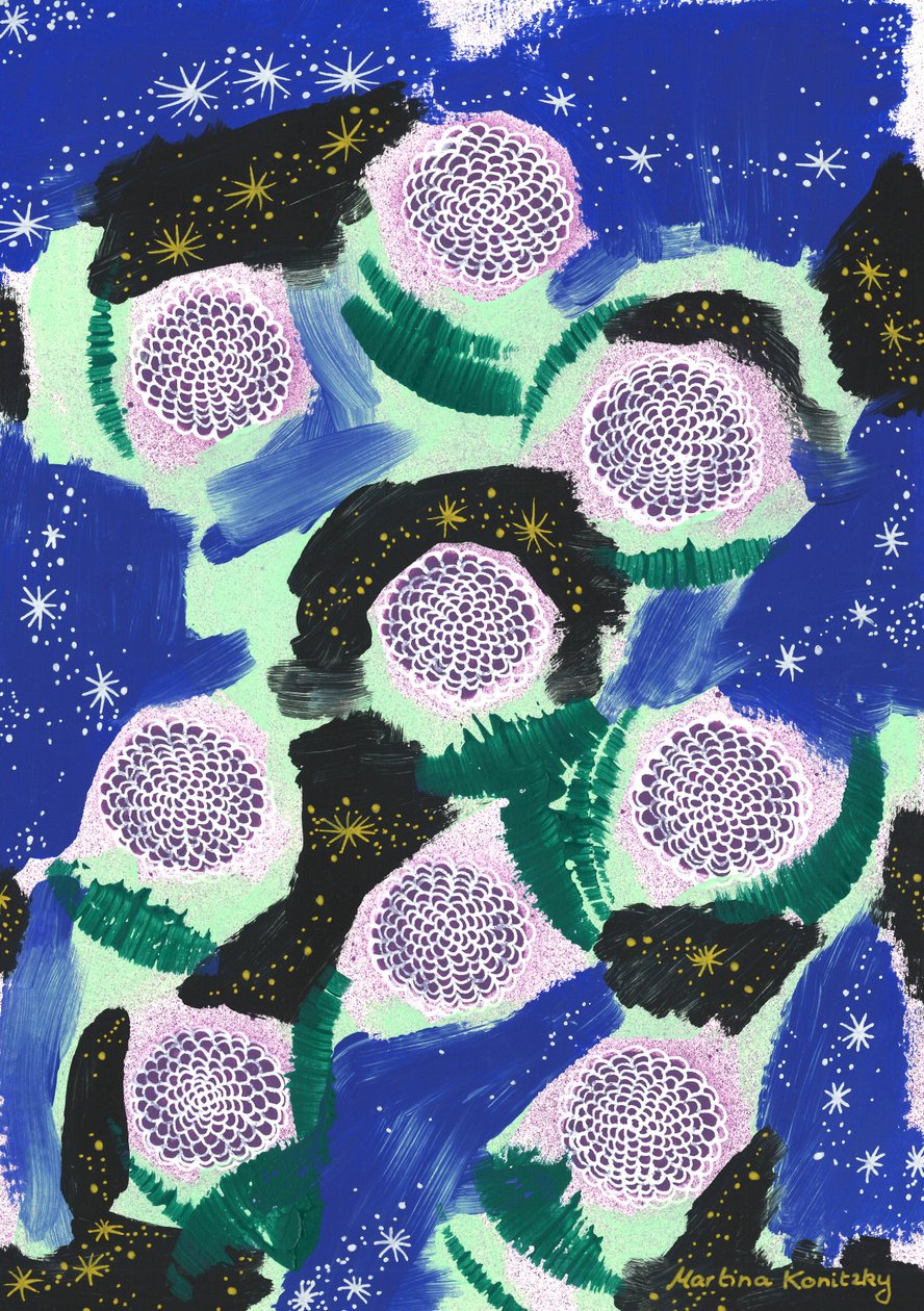 Camouflage Night Flowers (Hommage to Joseph von Eichendorff) by Martina Konitzky