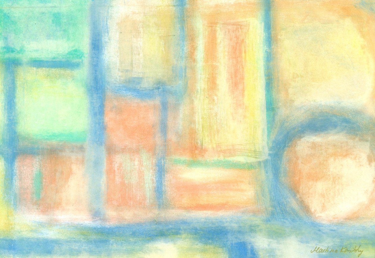 Light-filled Rooms Composition Pastel by Martina Konitzky