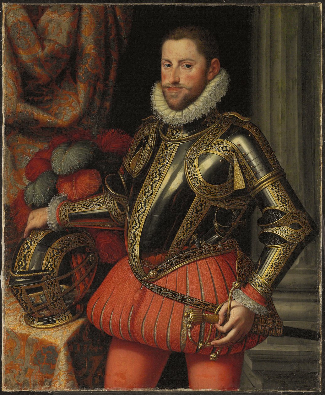 Portrait of Archduke Ernst of Austria, three-quarter length, in armour by Martino Rota