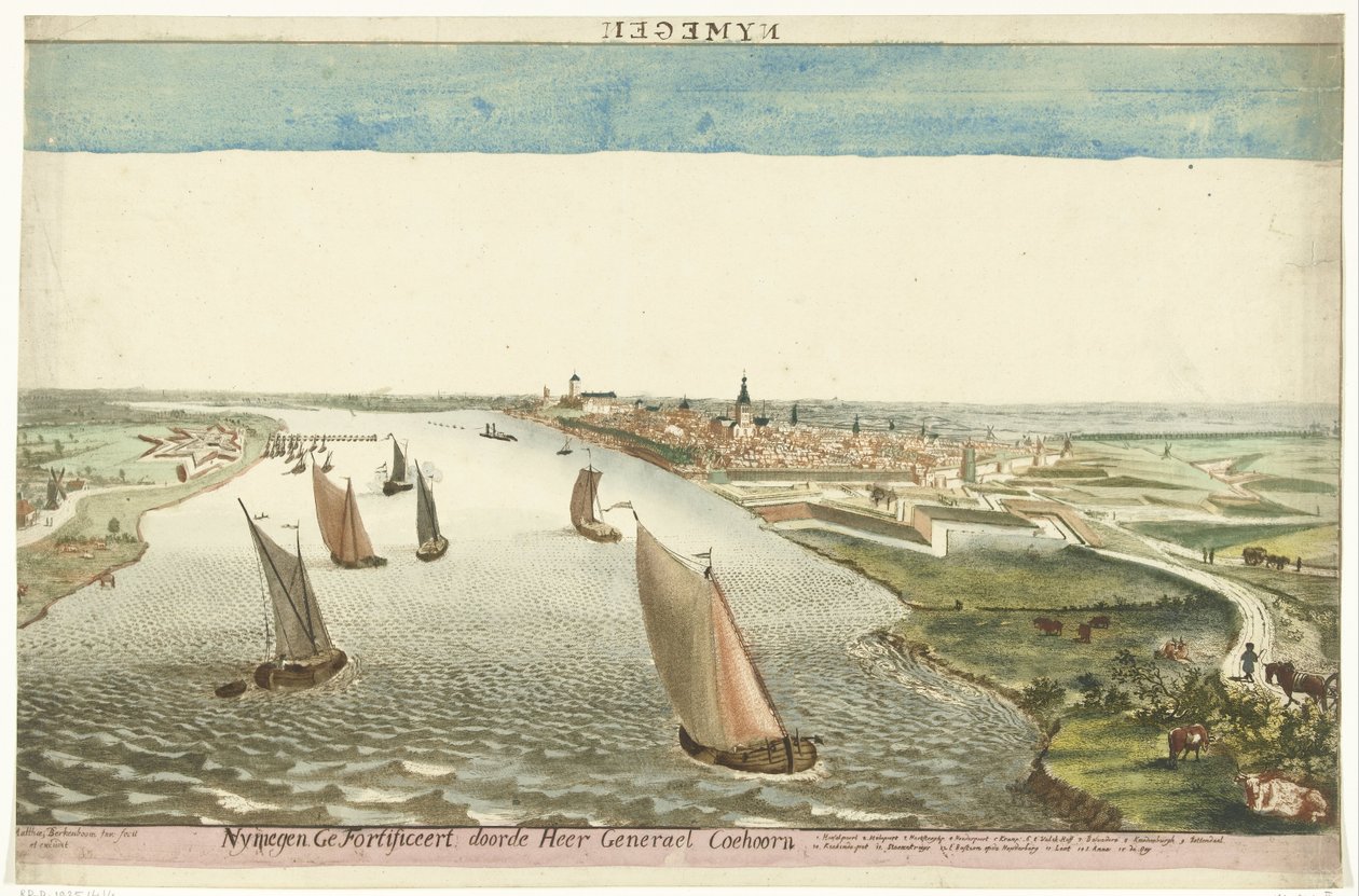 View of the Fortifications at Nijmegen on the Waal by Martinus Berkenboom
