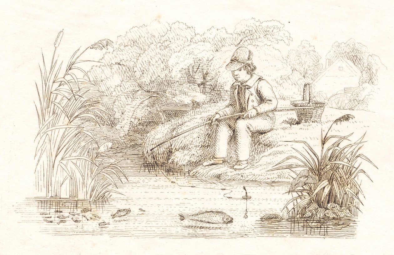Illustration for "Fifty Fables for Children" by Hey by Martinus Rørbye