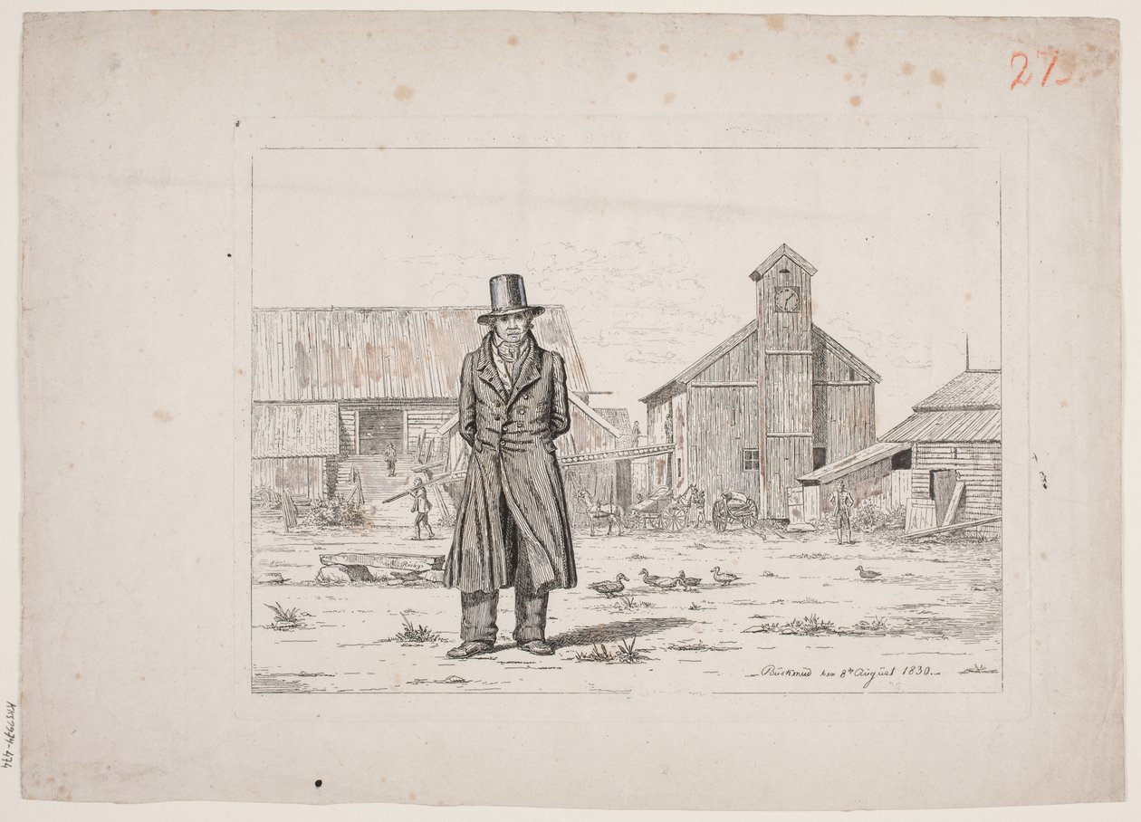 Peter Collet at the Copper Works, Buskerud, Norway by Martinus Rørbye