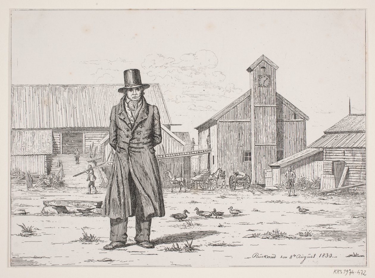 Peter Collet at the Buskerud copper works in Norway by Martinus Rørbye