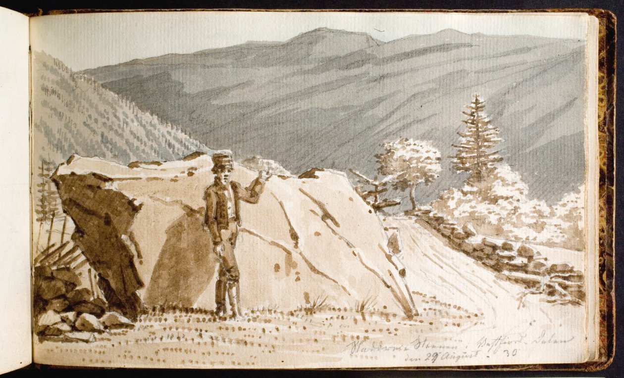 A man by the Gossip Stone in Vestfjord Valley by Martinus Rørbye