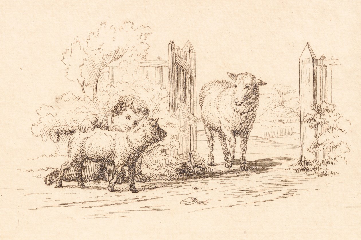 Illustration for "Fifty Fables for Children" by Hey by Martinus Rørbye