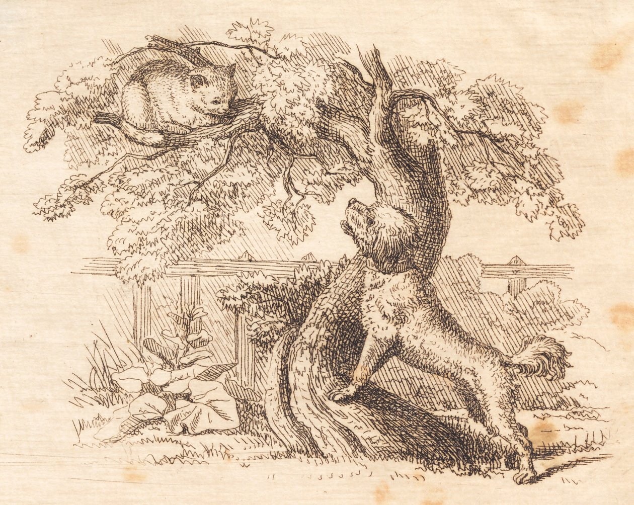 Illustration for "Fifty Fables for Children" by Hey by Martinus Rørbye