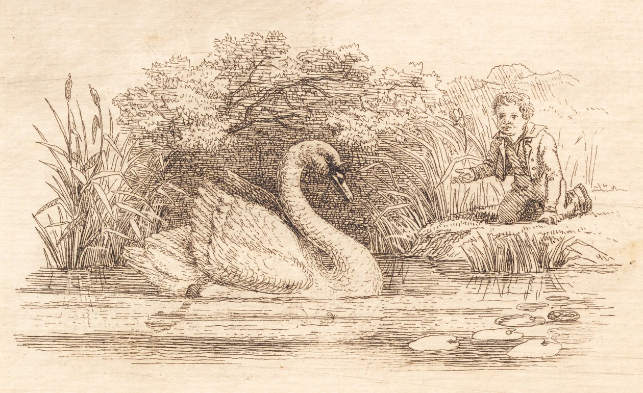 Illustration for "Fifty Fables for Children" by Hey by Martinus Rørbye