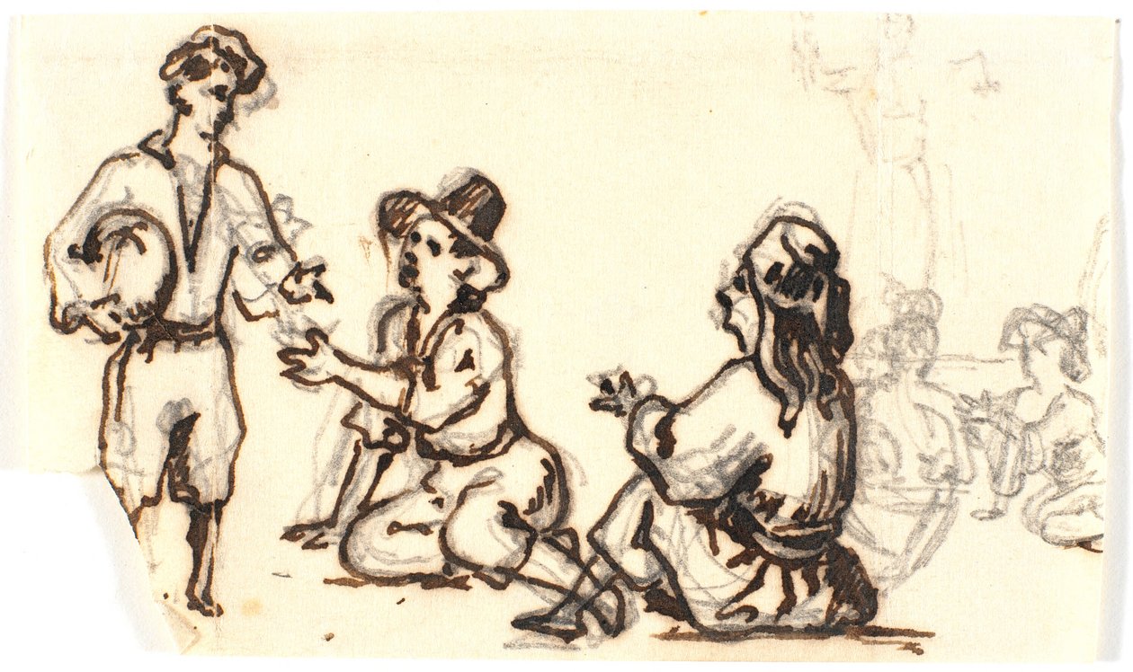 Italian Figure Sketches by Martinus Rørbye