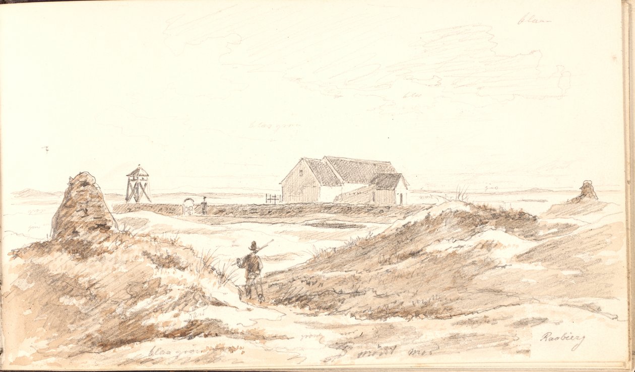Dune Landscape near Råbjerg Church by Martinus Rørbye