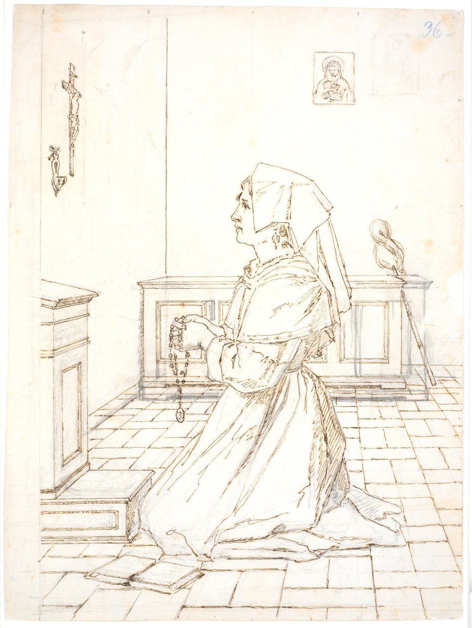 Kneeling Woman in Prayer by Martinus Rørbye
