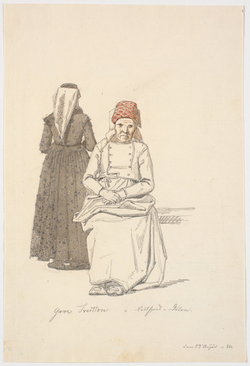 Seated Old Woman and a Standing One by Martinus Rørbye