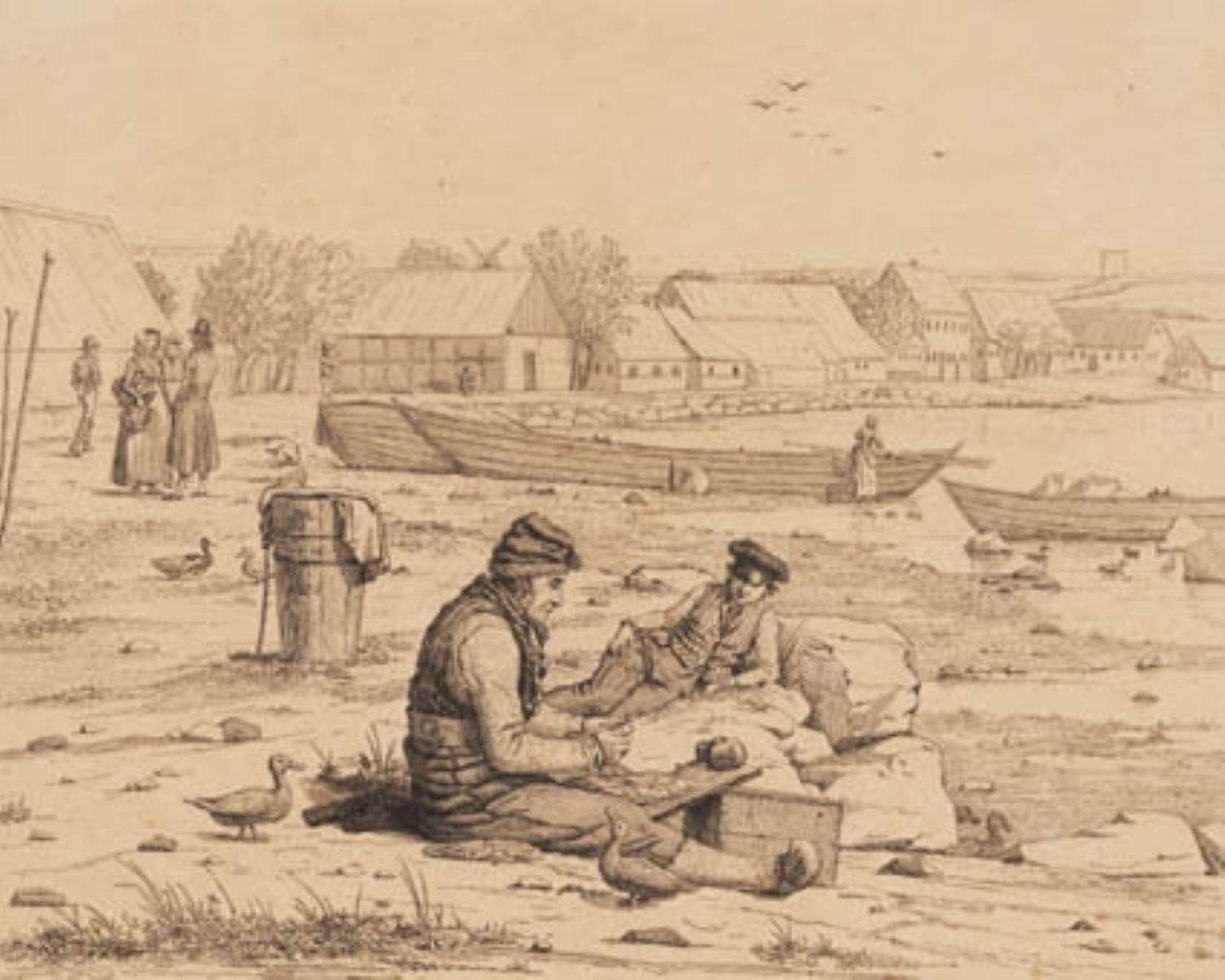 Strand Street in Thisted. 1830 by Martinus Rørbye