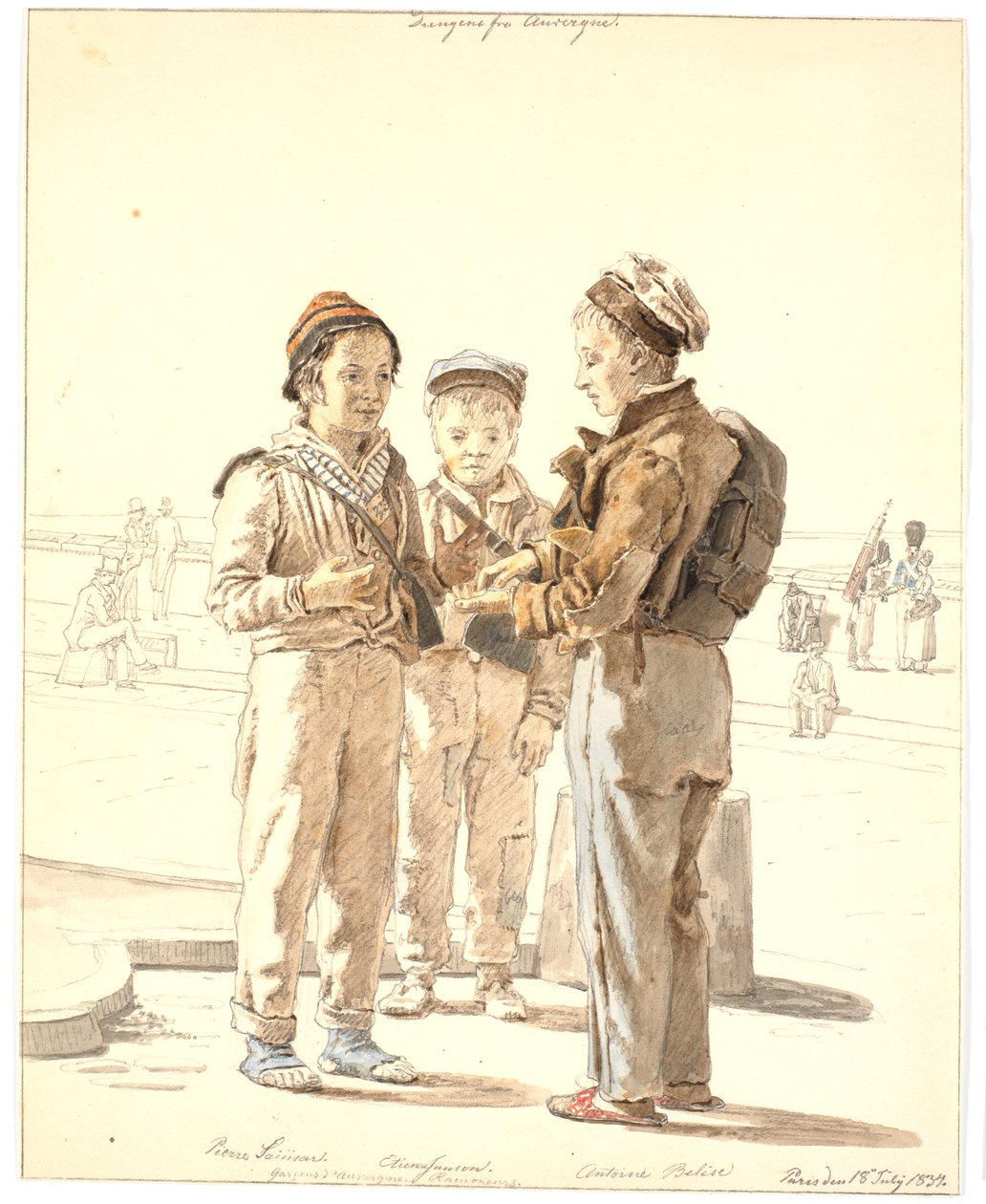 Three Boys from Auvergne by Martinus Rørbye