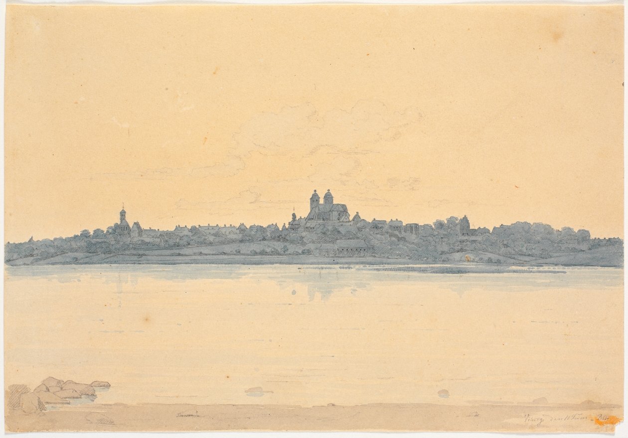 Viborg Seen from Asmild Klosterhave near Søndersø by Martinus Rørbye