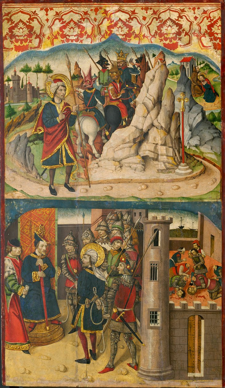 Saint Christopher Meets Satan; Saint Christopher before the King of Lycia by Martín de Soria