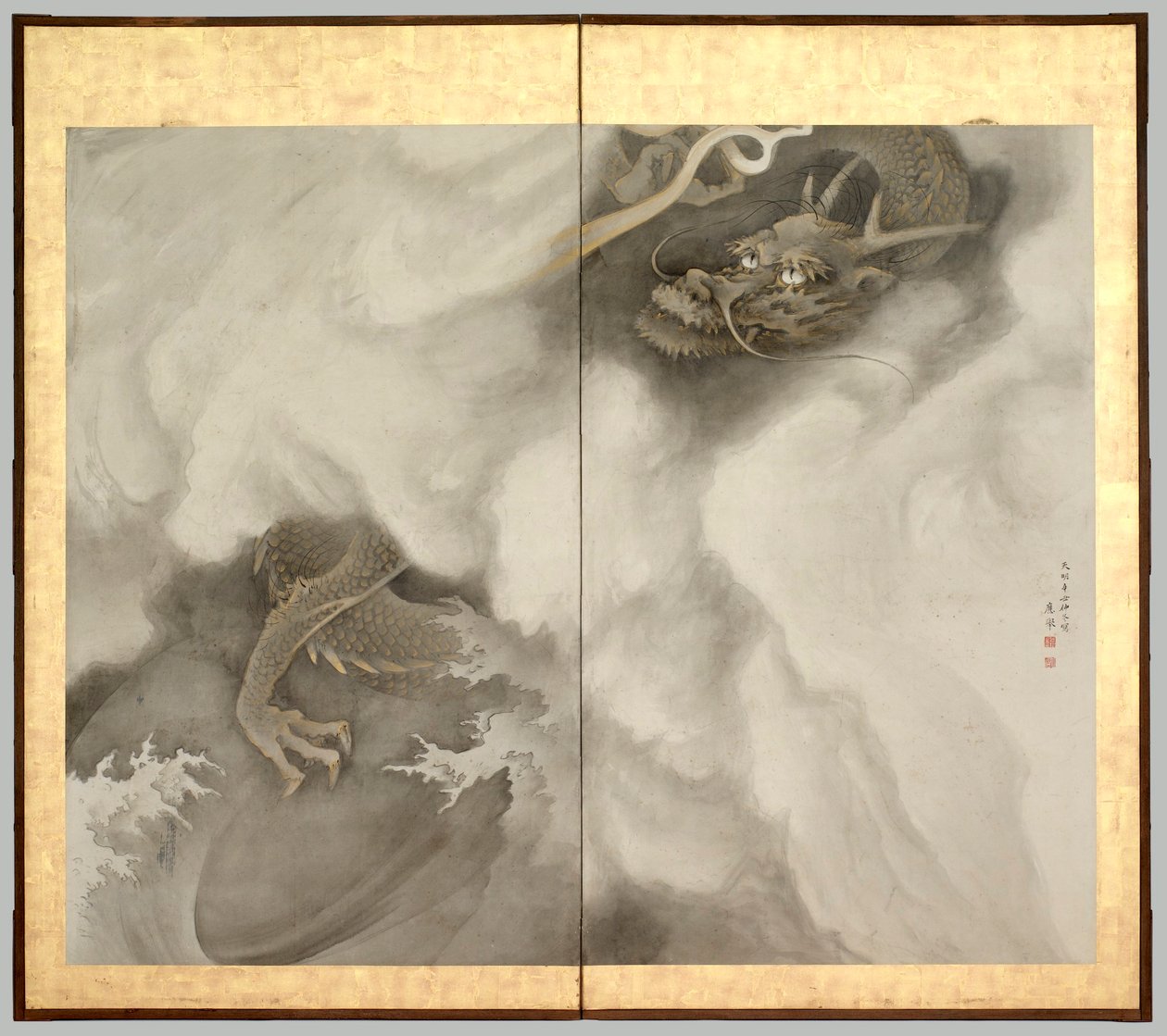 Tiger and Dragon: Dragon by Maruyama Okyo