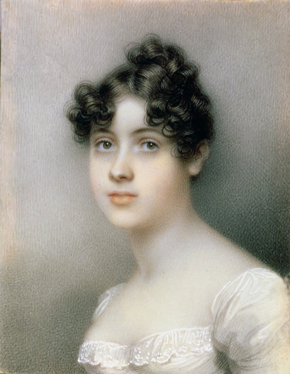 Portrait Miniature of Girl in a White Dress by Mary Ann Knight