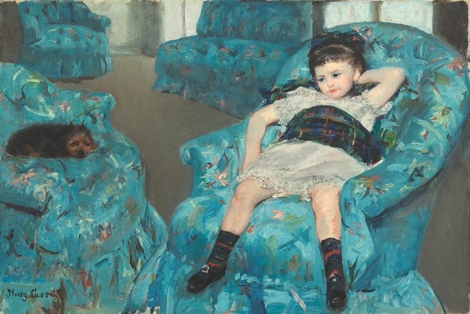 Little Girl in a Blue Armchair by Mary Cassatt