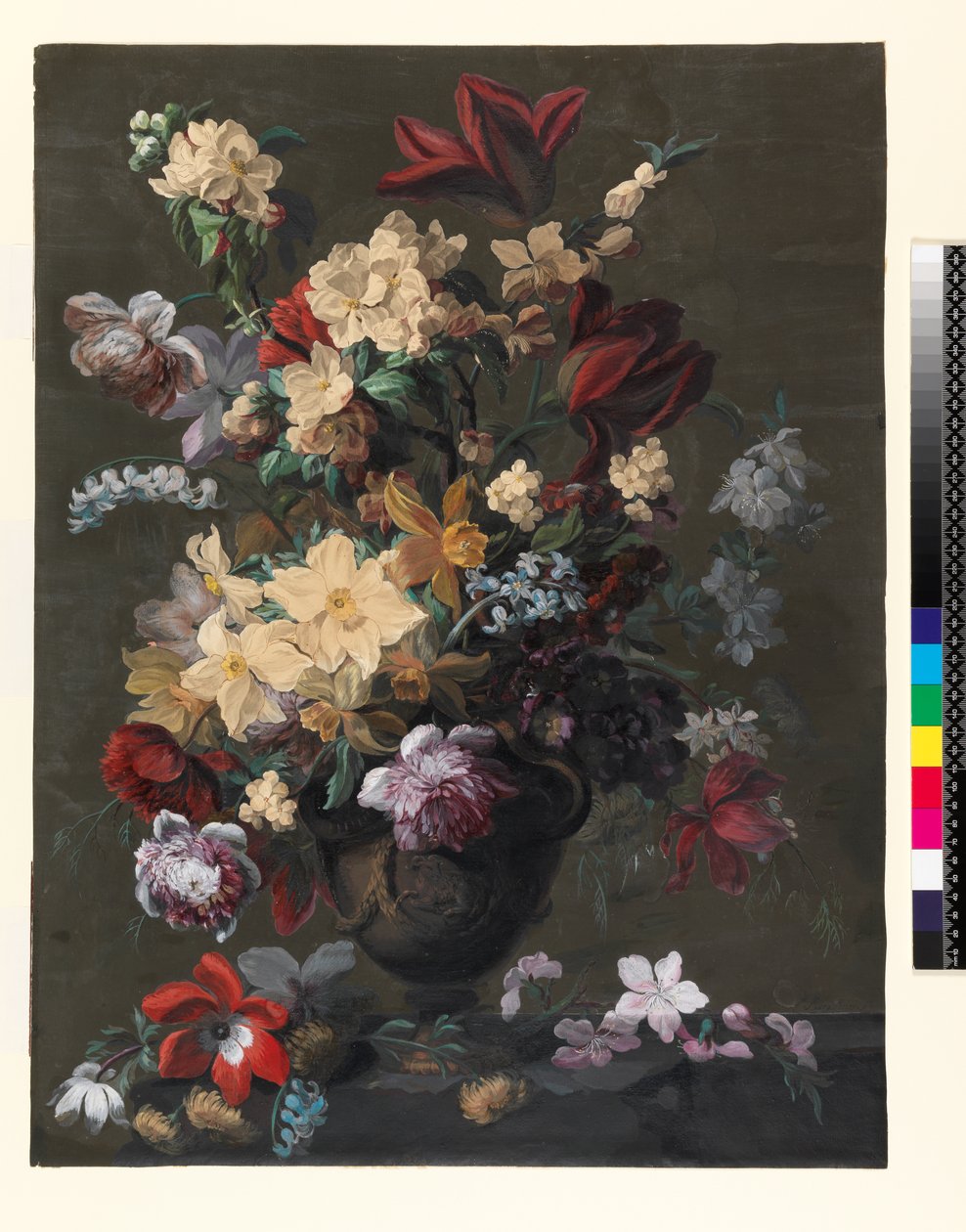Flowers in a Vase Standing on a Ledge, Late 18th Century by Mary Moser