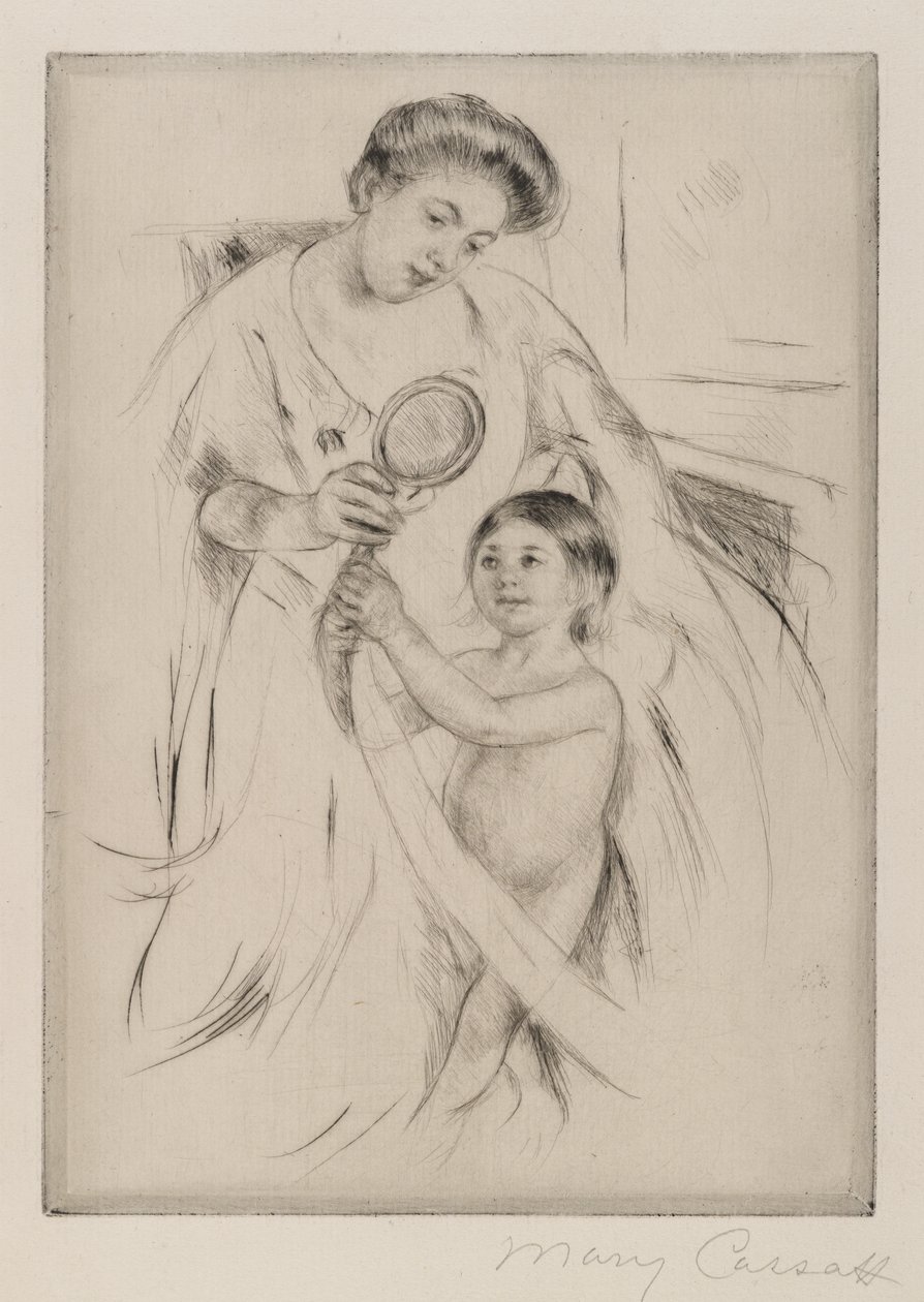 La Glace a Main by Mary Cassatt