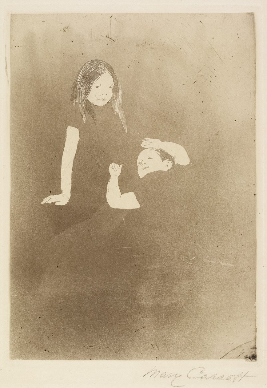 Two Children on the Grass by Mary Cassatt