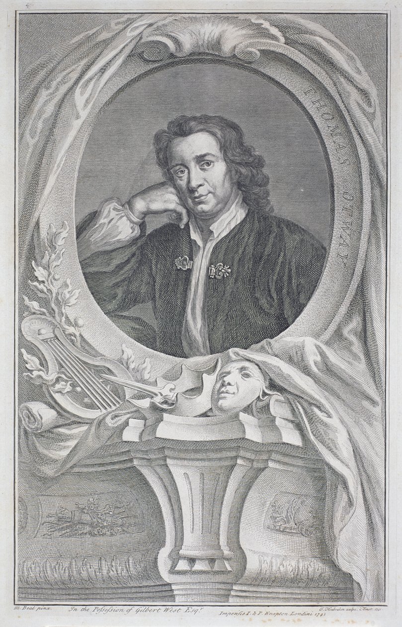 Portrait of Thomas Otway (1652-85) engraved by Jacobus Houbraken (1698-1780) by Mary (after) Beal
