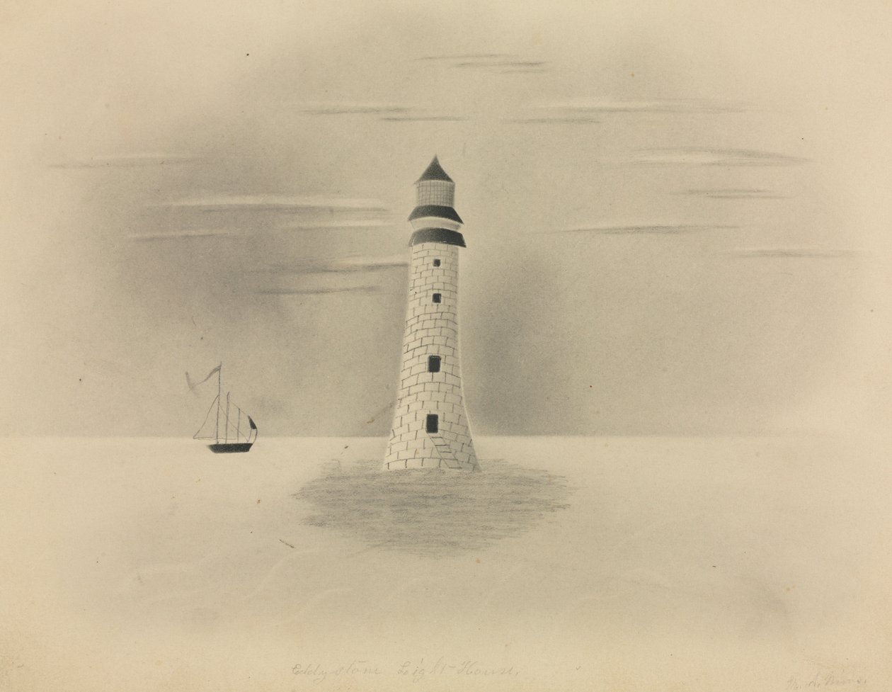 Eddystone Lighthouse, 1840 by Mary Altha Nims