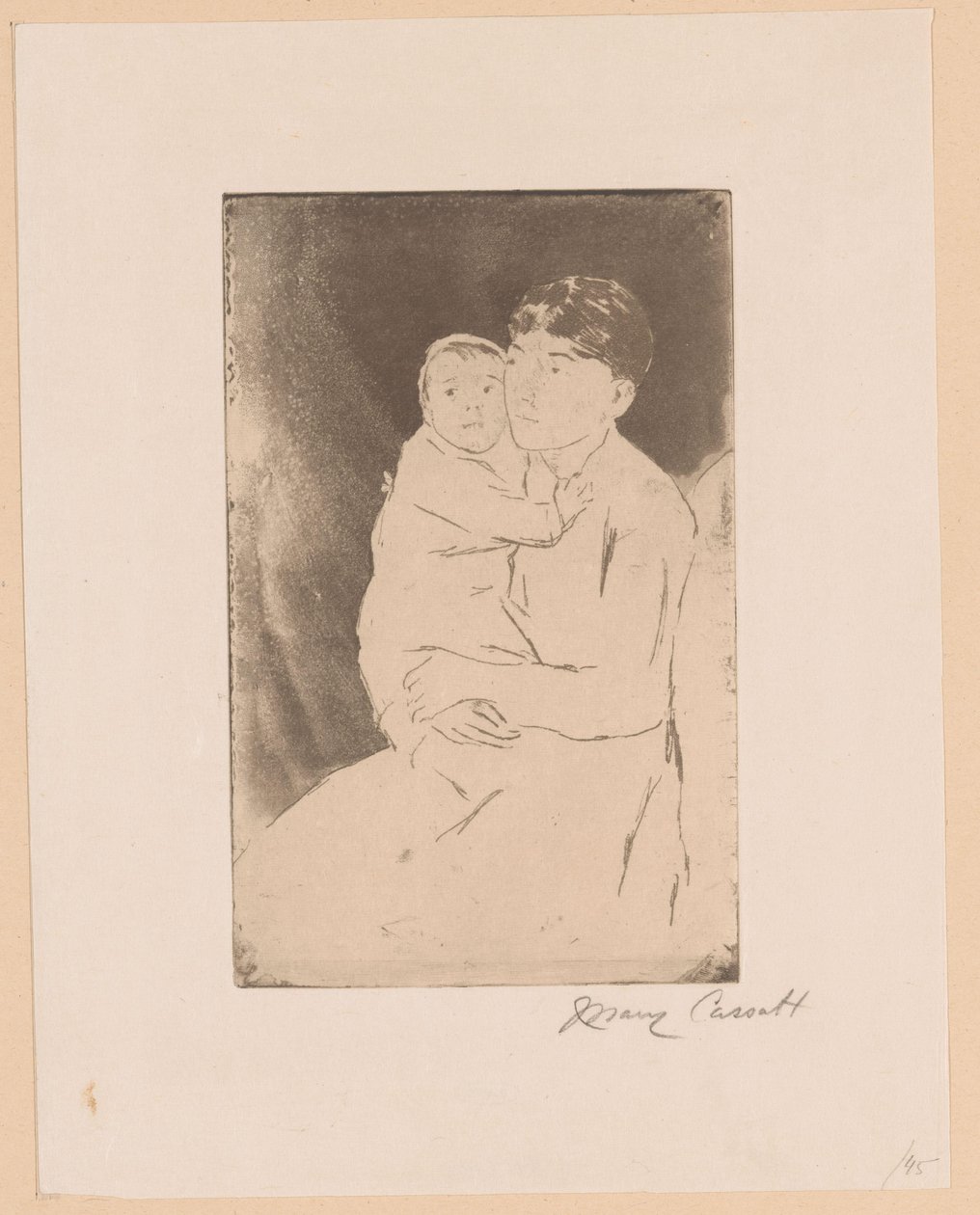 Nurse and Baby by Mary Cassatt (signed by artist)